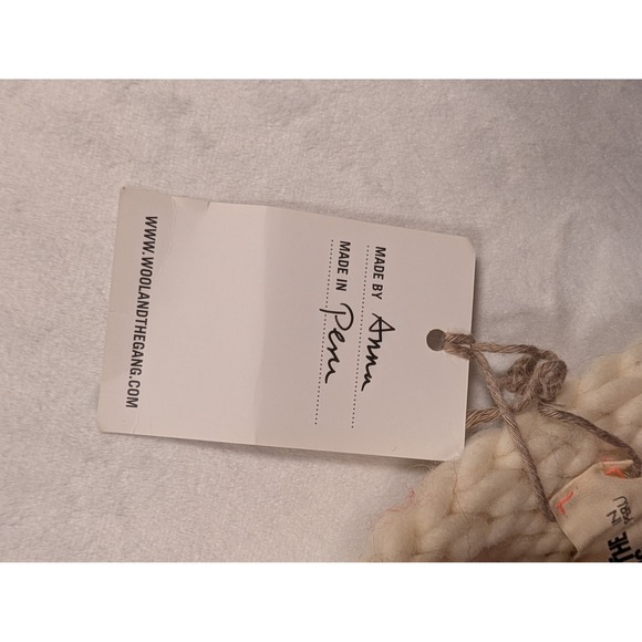 100% Wool and the Gang Chunky Knit Cowl Neck Circle Scarf Cream Grey Handmade - Picture 5 of 7